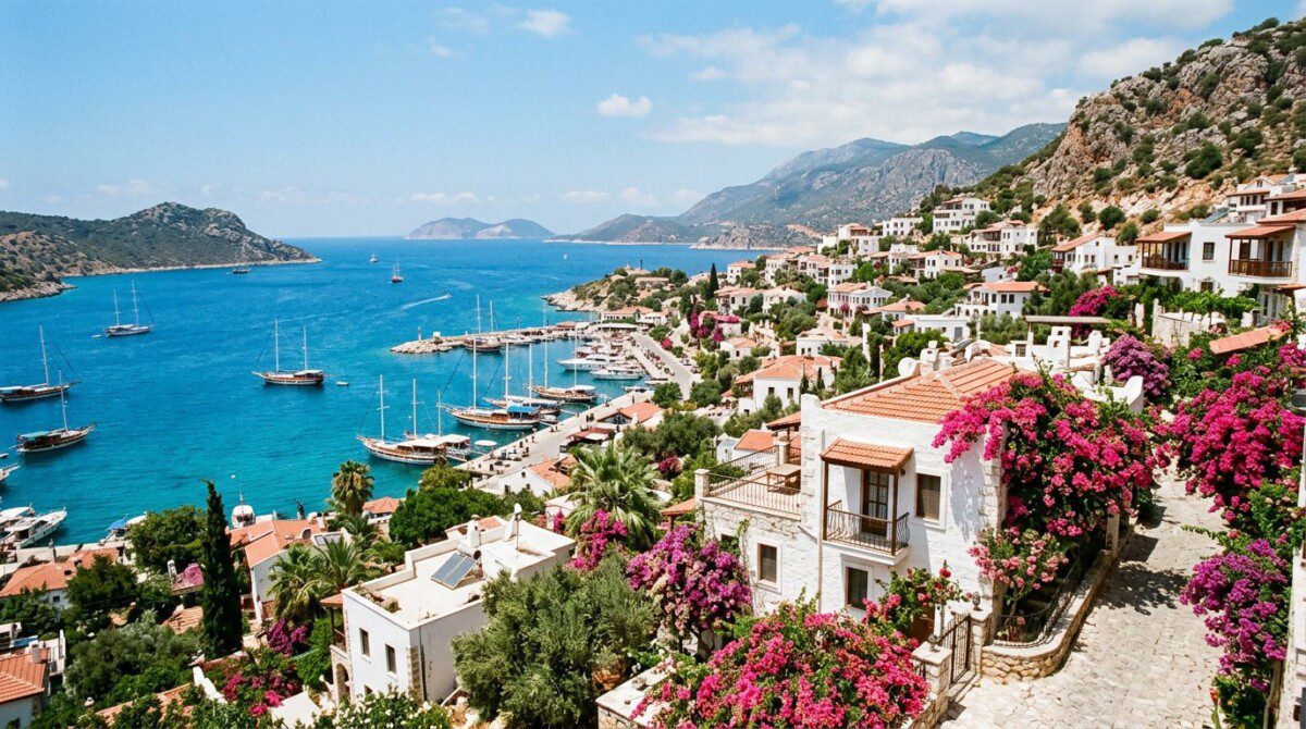 Antalya old town Kaleici Ottoman houses cobblestone Hadrian Gate