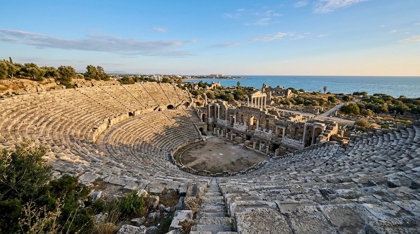 Side antik tiyatrosu Roma dönemi amfitiyatro